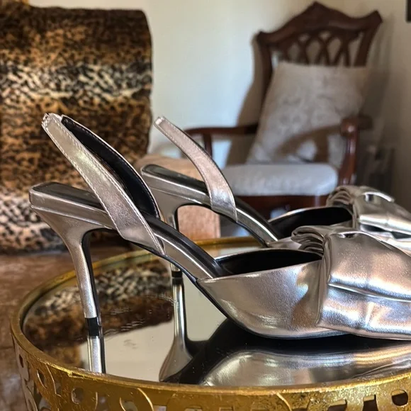 Silver Bow Heels for Women - Picture 3 of 6